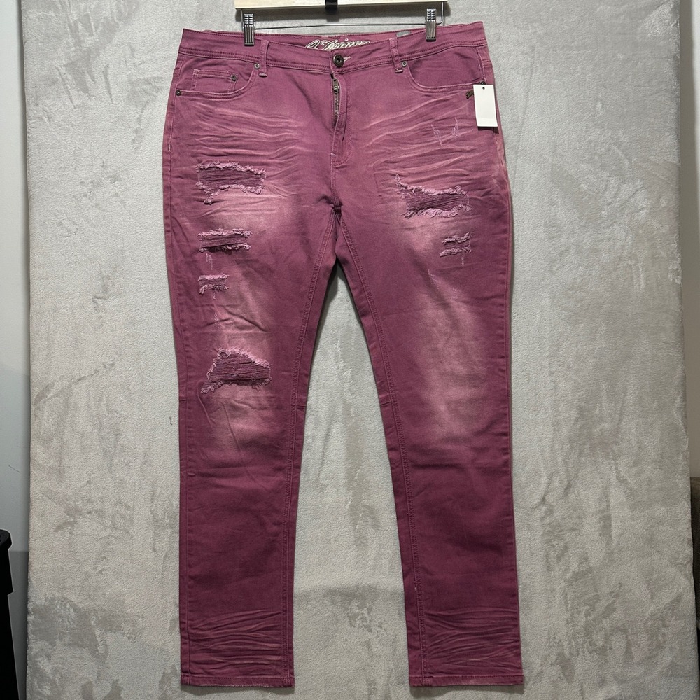 A. Tiziano Jessie Violet Distressed Straight Fit Jeans Mens 40 11ATC1006 NWT